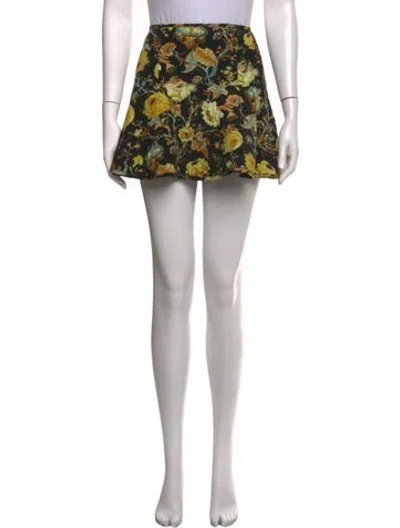 Pre-owned Ulla Johnson Silk Mini Skirt In Gold