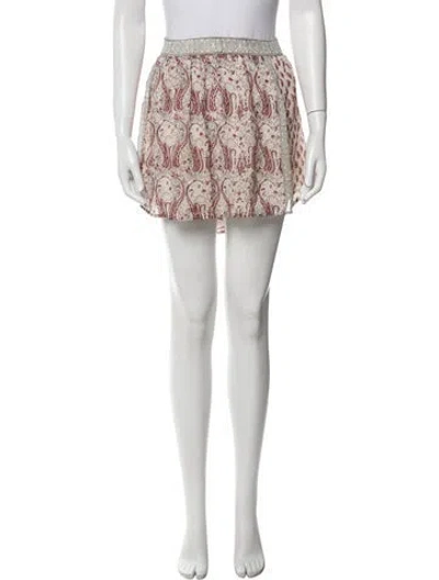 Pre-owned Ulla Johnson Silk Mini Skirt In Red
