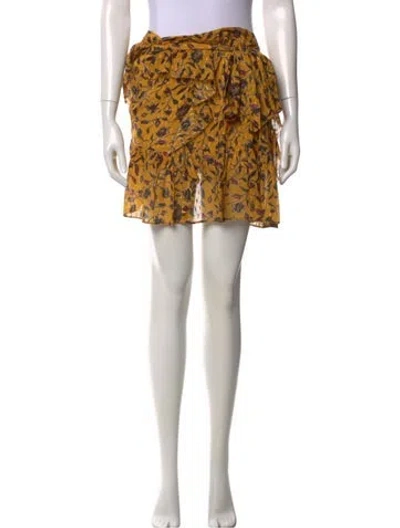 Pre-owned Ulla Johnson Silk Mini Skirt In Yellow