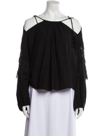 Pre-owned Ulla Johnson Silk Off-the-shoulder Blouse In Black