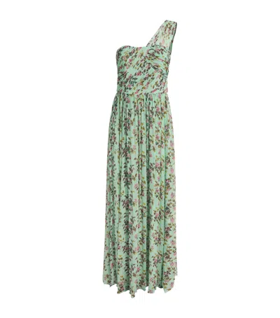Ulla Johnson Silk One-shoulder Aureline Gown In Green