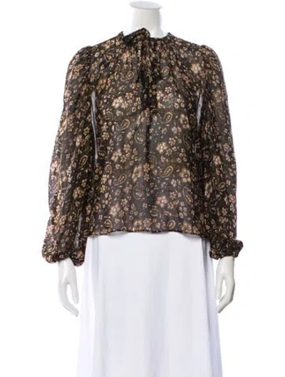 Pre-owned Ulla Johnson Silk Paisley Print Blouse