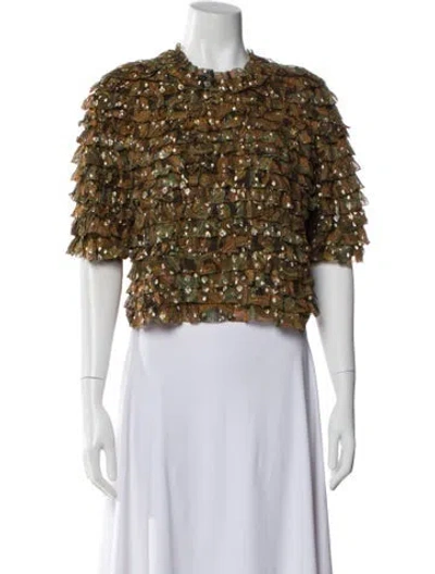 Pre-owned Ulla Johnson Silk Paisley Print Blouse In Brown