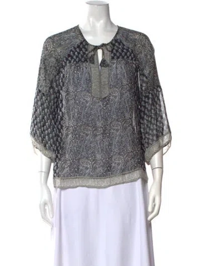 Pre-owned Ulla Johnson Silk Paisley Print Blouse In Multi