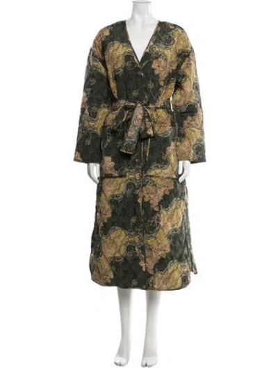 Pre-owned Ulla Johnson Silk Paisley Print Jacket In Green