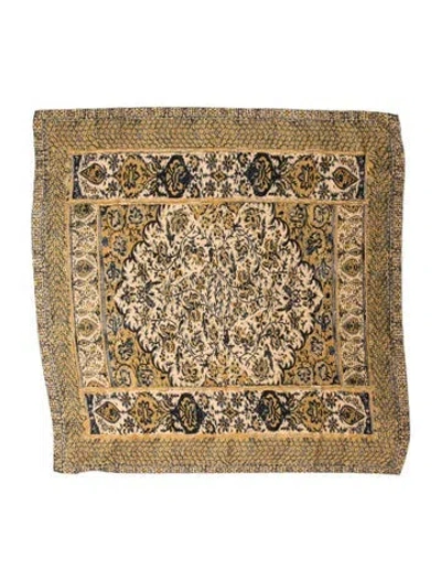 Pre-owned Ulla Johnson Silk Paisley Print Scarf In Yellow