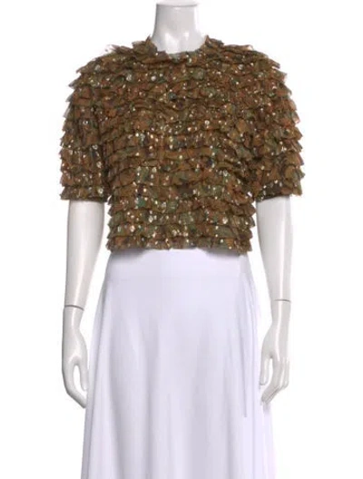 Pre-owned Ulla Johnson Silk Paisley Print Top In Brown