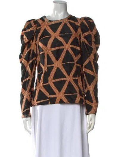 Pre-owned Ulla Johnson Silk Patterned Blouse In Multicolor