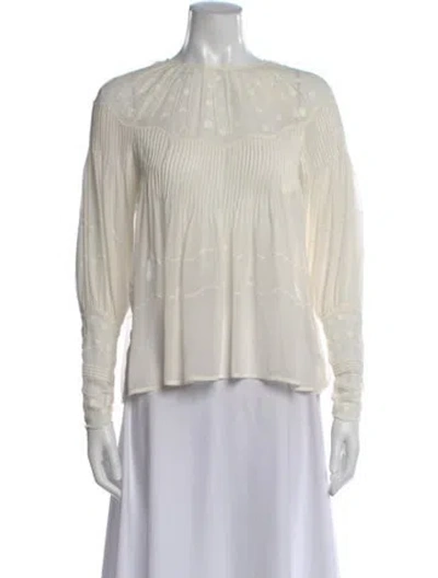 Pre-owned Ulla Johnson Silk Patterned Blouse In Neutral
