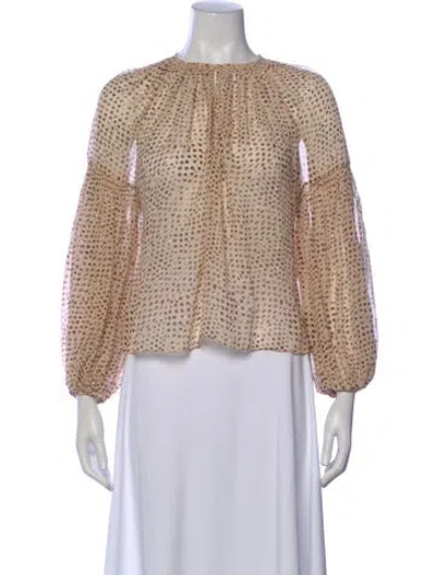 Pre-owned Ulla Johnson Silk Polka Dot Print Blouse