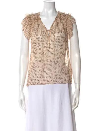 Pre-owned Ulla Johnson Silk Polka Dot Print Blouse