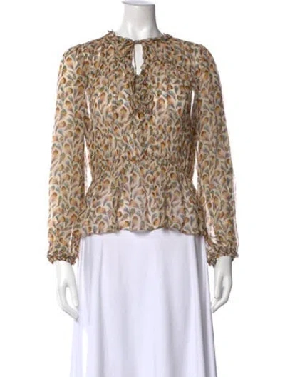 Pre-owned Ulla Johnson Silk Printed Blouse