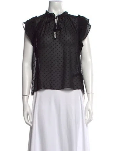 Pre-owned Ulla Johnson Silk Printed Blouse In Black
