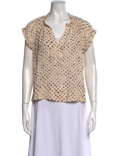 Pre-owned Ulla Johnson Silk Printed Blouse In Brown/neutrals