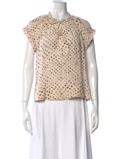 Pre-owned Ulla Johnson Silk Printed Blouse In Brown/neutrals