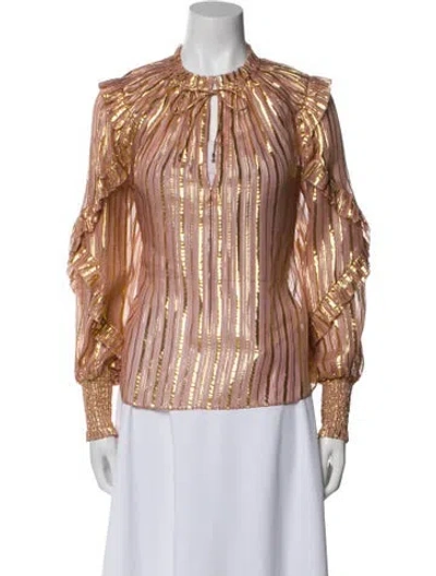 Pre-owned Ulla Johnson Silk Printed Blouse In Multi