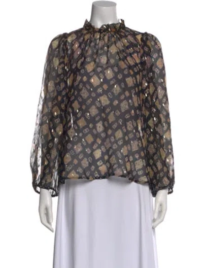 Pre-owned Ulla Johnson Silk Printed Blouse In Multi