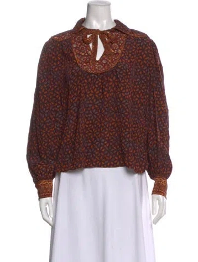 Pre-owned Ulla Johnson Silk Printed Blouse In Multi