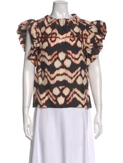 Pre-owned Ulla Johnson Silk Printed Blouse In Multi