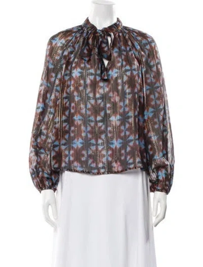 Pre-owned Ulla Johnson Silk Printed Blouse In Multi