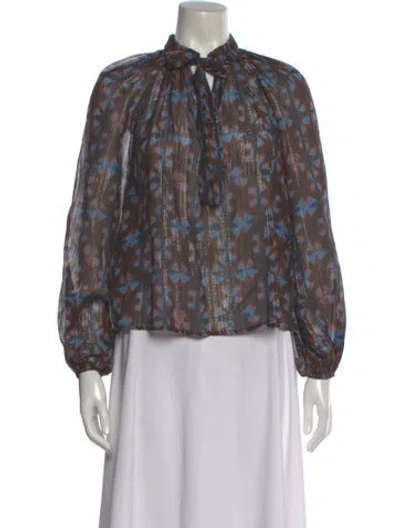 Pre-owned Ulla Johnson Silk Printed Blouse In Multi