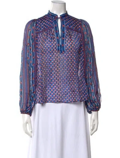 Pre-owned Ulla Johnson Silk Printed Blouse In Multi