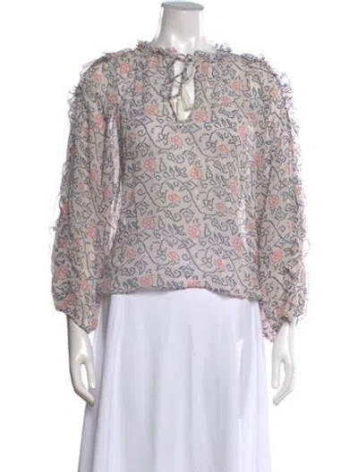 Pre-owned Ulla Johnson Silk Printed Blouse In Multi