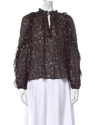 Pre-owned Ulla Johnson Silk Printed Blouse In Multi