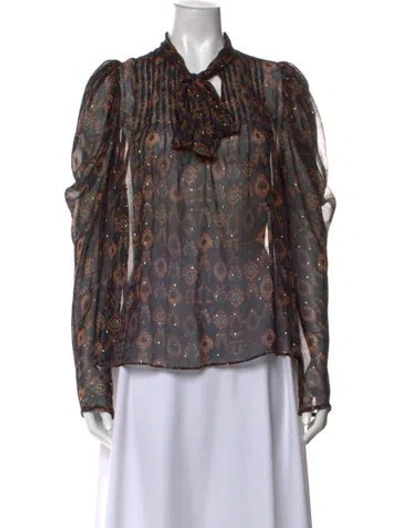 Pre-owned Ulla Johnson Silk Printed Blouse In Multicolor