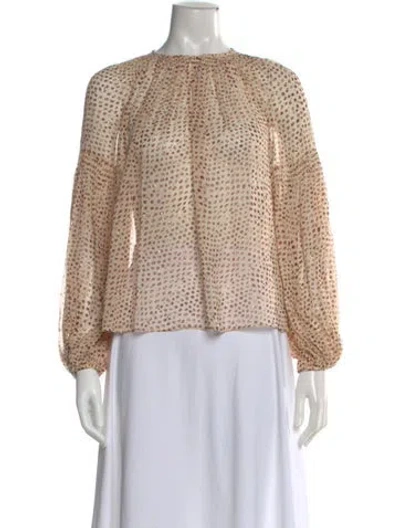 Pre-owned Ulla Johnson Silk Printed Blouse In Neutral