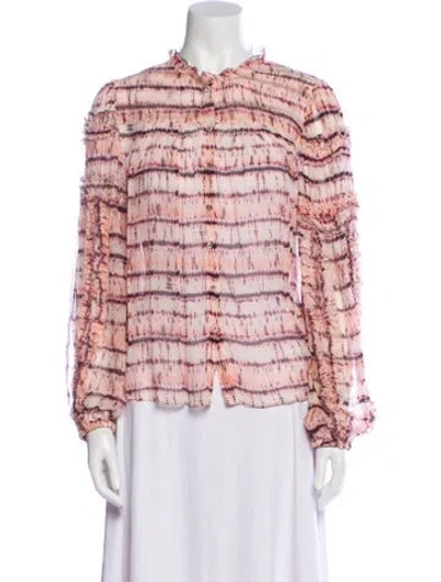 Pre-owned Ulla Johnson Silk Printed Blouse In Pink