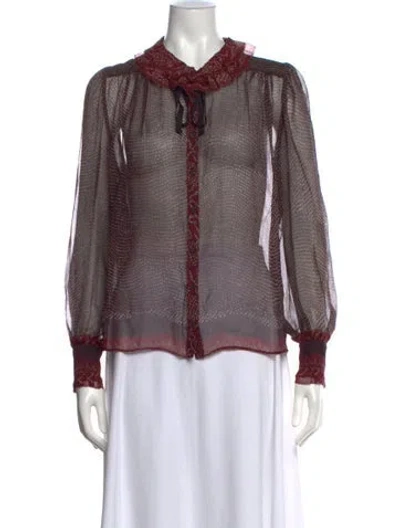 Pre-owned Ulla Johnson Silk Printed Blouse In Purple