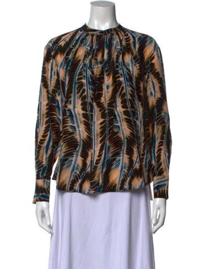 Pre-owned Ulla Johnson Silk Printed Blouse W/ Tags In Multicolor