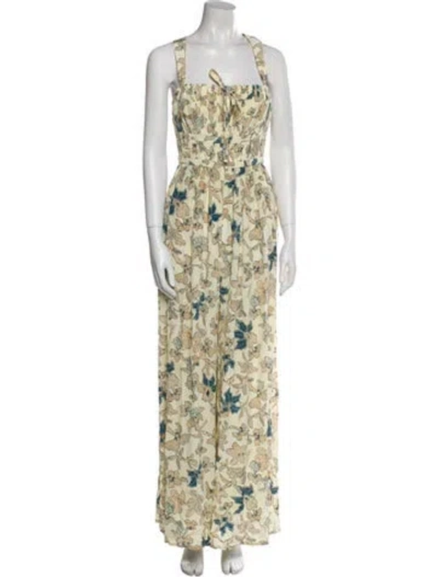 Pre-owned Ulla Johnson Silk Printed Jumpsuit In Neutral