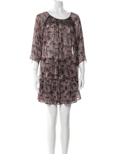 Pre-owned Ulla Johnson Silk Printed Skirt Set In Black