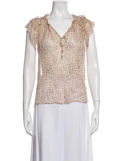 Pre-owned Ulla Johnson Silk Printed Top In Purple