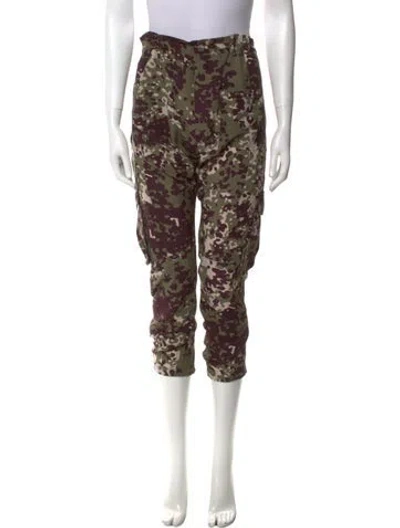 Pre-owned Ulla Johnson Silk Skinny Leg Pants In Green