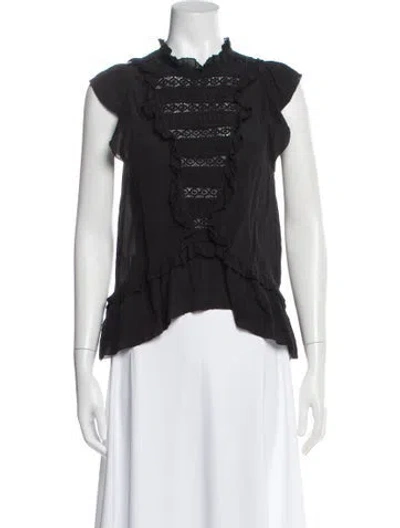 Pre-owned Ulla Johnson Silk Sleeveless Blouse In Black