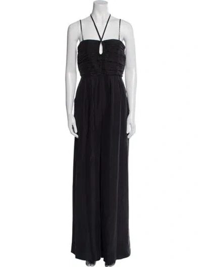 Pre-owned Ulla Johnson Silk Square Neckline Jumpsuit In Black