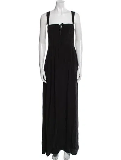 Pre-owned Ulla Johnson Silk Square Neckline Jumpsuit In Blue