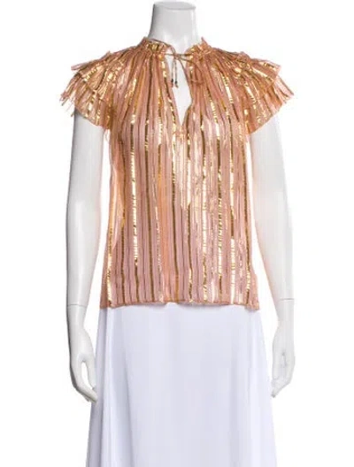 Pre-owned Ulla Johnson Silk Striped Blouse