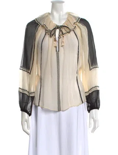 Pre-owned Ulla Johnson Silk Tie Neck Blouse