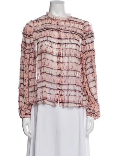 Pre-owned Ulla Johnson Silk Tie-dye Print Blouse In Pink