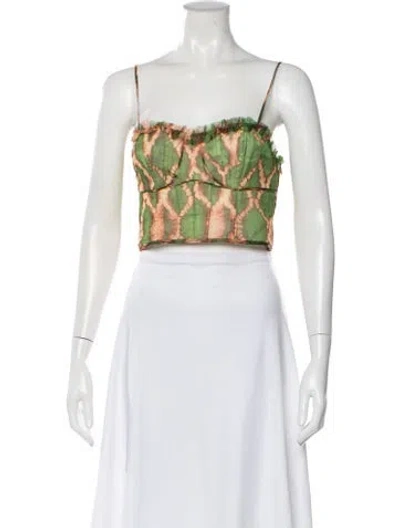 Pre-owned Ulla Johnson Silk Tie-dye Print Crop Top In Multi
