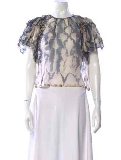 Pre-owned Ulla Johnson Silk Tie-dye Print Top