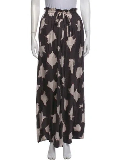 Pre-owned Ulla Johnson Silk Wide Leg Pants In Black