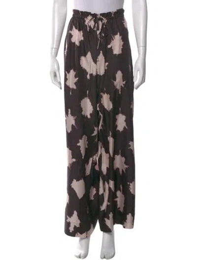 Pre-owned Ulla Johnson Silk Wide Leg Pants In Black