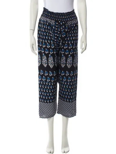 Pre-owned Ulla Johnson Silk Wide Leg Pants In Blue