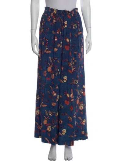 Pre-owned Ulla Johnson Silk Wide Leg Pants In Blue