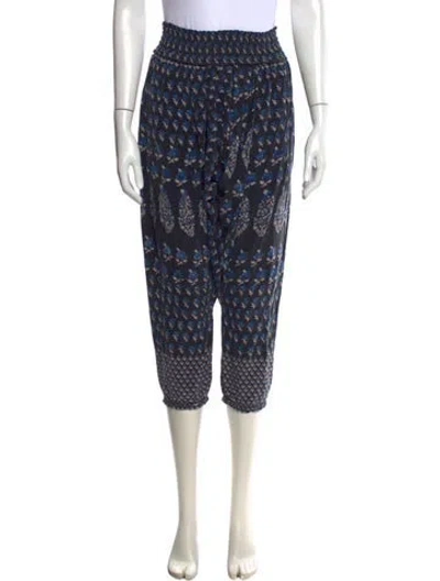 Pre-owned Ulla Johnson Silk Wide Leg Pants In Blue